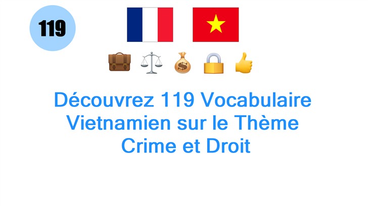Découvrez 119 Vocabulaire Vietnamien sur le Thème: Crime et Droit